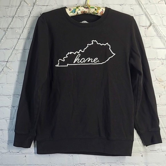 Kentucky Outline Home Crewneck Pullover Black Sweater Women's Size Medium - Picture 1 of 14